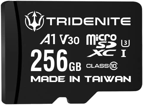 TRIDENITE 256GB Micro SD Card, MicroSDXC Memory for Nintendo-Switch, GoPro, Drone, Smartphone, Tablet, 4K Ultra HD, A1 UHS-I U3 V30 C10, As a lot as 95MB/s Read, with SD Adapter
