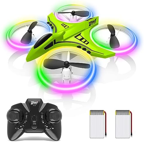 Dwi Dowellin 4.9 Straggle Mini Drone for Kids with LED Lights Smash Proof One Key Spend Off Landing Flips RC Distant Control Itsy-bitsy Flying Toys Drones for Rookies Boys and Ladies Adults Nano Quadcopter, Inexperienced