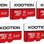 KOOTION 5-Pack 64GB Micro SD Card Class 10 Micro-SDXC Memory Card UHS-I, High Velocity Flash TF Card for Safety Camera/Smartphone/Drone/Escape Cam/Tablet/PC, C10, U1, 64GB 5pack