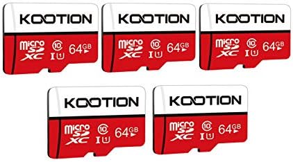 KOOTION 5-Pack 64GB Micro SD Card Class 10 Micro-SDXC Memory Card UHS-I, High Velocity Flash TF Card for Safety Camera/Smartphone/Drone/Escape Cam/Tablet/PC, C10, U1, 64GB 5pack