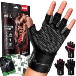 MhIL Grunt Gloves for Mens & Womens – Weight Lifting Gloves, Fitness heart Gloves for Men – Grunt Gloves, Working in direction of Gloves with Wrist Wraps Wait on for Weightlifting, Work Out, Pull up- Elephantine Palm Protection