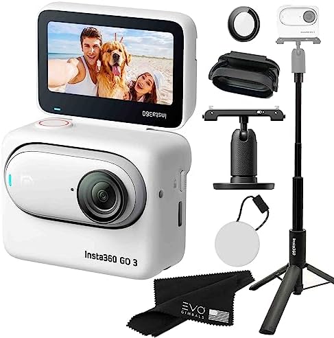 Insta360 GO 3 128GB – Waterproof Exiguous Mighty Wander Digicam with 2.7K 2720 Video & 2936×1088 List, FlowState Stabilization, AI Editing, Wander Pod Touchscreen|Bundle Consists of 2 in 1 Selfie Stick