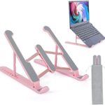 JERX Red Notebook computer Stand for Desk, 8 Angles Foldable Notebook computer Riser, Transportable Pc Stand Easy to Carry, Relevant with MacBook Air Pro, HP, Lenovo, Dell & All 10 to fifteen.6 Inches Laptops