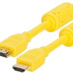 Cmple – HDMI Cable 3FT High Jog HDTV Ultra-HD (UHD) 3D, 4K @60Hz, 18Gbps 28AWG HDMI Cord Audio Return 3 Toes Yellow