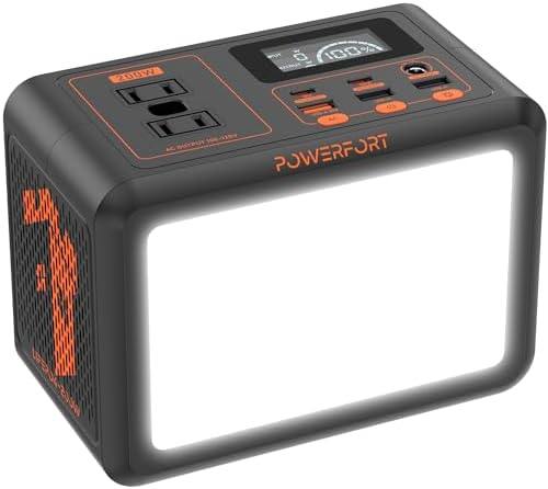 PowerFort Transportable Energy Assert 99Wh – 200W Small Picture voltaic Generator with 3500+ Cycles LiFePo4 Battery,PD100W, PD18W, USB QC3.0, 2 110V AC Outlet, Launch air LED for CPAP Dwelling Camping Emergency Backup