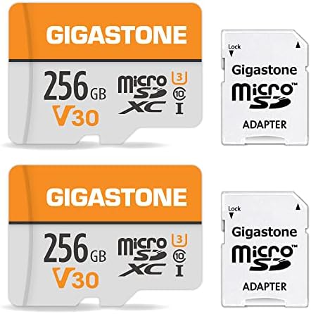Gigastone 256GB 2-Pack Micro SD Card, 4K Video Pro, GoPro, Surveillance, Safety Camera, Action Camera, Drone, 100MB/s MicoSDXC Memory Card UHS-I V30 Class 10