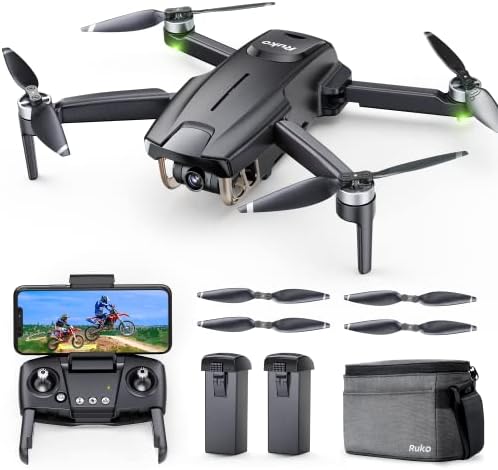 Ruko F11MINI Drone with Camera 4K, Below 250g, 60 Mins Flight with 2 batteries, 5GHz Transmission, GPS Auto Return, Brushless Motor, Foldable and Mild-weight, FPV Quadcopter for Beginner, Adults