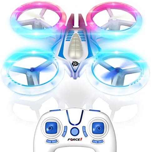 Force1 UFO 4000 Mini Drone for Youngsters – LED Distant Preserve watch over Drone, Dinky RC Quadcopter for Rookies, 2.4GHz Distant Preserve watch over, 360 Flips, 2 Bustle UFO Drone, 2 RC Drone Toy Batteries, Flying Drones for Youngsters