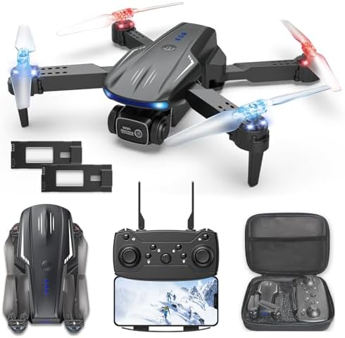 X-store Drone with Camera, 1080P FPV Mini Drones for Younger of us Adults with Carrying Case, One Key Consume Off/Landing, Altitude Withhold, Impediment Avoidance, Toys Items for Younger of us Novices with 2 Batteries