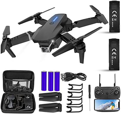 VISNEE Most up-to-date Drone with 1080P Digicam-2K UAV:2 Batteries,One Key Be pleased Off/Land,Altitude Withhold,Automated Avoidance Obstacles,360° Flip-Carrying Case With Far off Management For All, Unlit
