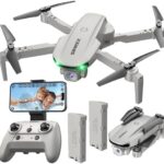 SIMREX X800 Drone with Camera for Adults Early life, 1080P FPV Foldable Quadcopter with 90° Adjustable Lens, RGB Lights, 360° Flips, One Key Employ Off/Touchdown, Altitude Maintain, 2 Batteries (Grey)