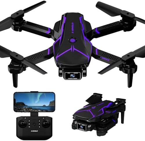 Drone with Camera 720P for adults, FPV WiFi Dwell Video RC Quadcopter, Foldable Mini Drone, with Optical Float Positioning Helicopter for Newcomers, Gestures Selfie, 3D Flips, 2 Batteries