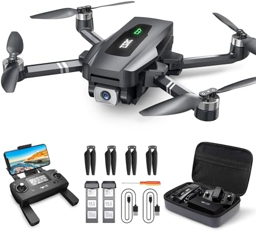 TENSSENX GPS Drone with 4K UHD Camera for Adults, TSRC Q7 Foldable FPV RC Quadcopter with Brushless Motor, Trim Return House, Practice Me, 60 Min Flight Time, Prolonged Adjust Vary, Includes Carrying Win