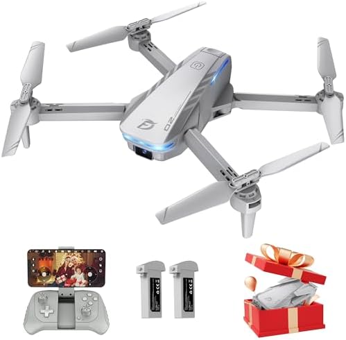 Drone with 1080P UHD Camera for Adults Newbies, Ficinto FPV RC Quadcopter with 3D Flip, Gravity Sensor, Gesture Assist watch over, Altitude Retain, One Key Originate, Headless Mode, Auto Soar, 2 Batteries(30Mins)