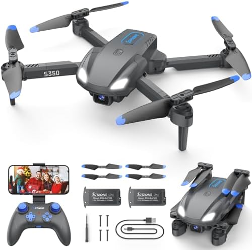 SOTAONE S350 Drone with Digicam for Adults, Mini Drones for Teenagers with 1080P HD FPV Are living Video, Faraway Adjust Helicopter Toys Items for Boys Girls, Altitude Engage, One Key Launch, 3D Flips, 2 Batteries