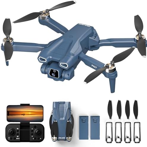 Brushless Motor Drone with Twin Camera for Adults, 1080P Adjustable Camera Drones, 5GHz WiFi FPV RC Quadcopter with Optical Float Positioning for Beginners, 3D Flips, 2 Batteries