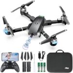 Drone with Digicam for Adults, ATTOP 1080P Stay Video 120°Broad Angle APP-Controlled Digicam Drone for Teenagers over 8 Years Ragged, Newbie Apt with 1 Key Waft/Land/Return, FPV Drone w/ Estimable Emergency Cease, Faraway/Allege/Gesture Adjust, 360°Flip, Carrying Case, 2 Batteries, VR Mode, Ladies/Boys Items