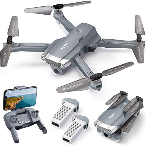 SYMA X500 4K Drone with UHD Digicam for Adults, Easy GPS Quadcopter for Newbie with 56mins Flight Time, Brush Motor, 5GHz FPV Transmission, Auto Return Dwelling, Note Me, Light Positioning, 2 Batteries