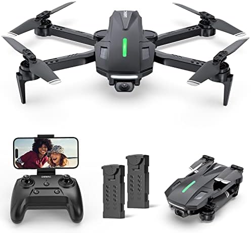DEERC Drone with Digicam, D70 Drones with Digicam for Adults 1080P HD, RC Quadcopter for Novices with 2 Batteries, Youngsters Toy Easy to Play, Auto Trip, Instruct Adjust, APP Adjust, 3D Flips