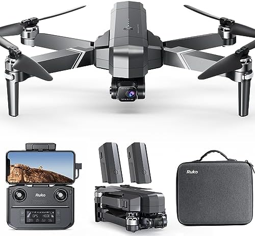Ruko F11GIM2 Drones with Digital camera for Adults 4K, 9800ft Lengthy Differ Video Transmission, 2-Axis Gimbal & EIS, 64Mins Flight Time GPS Auto Return and Apply Me Quadcopter Compliance with FAA Some distance away ID, Stage 6 Wind Resistance