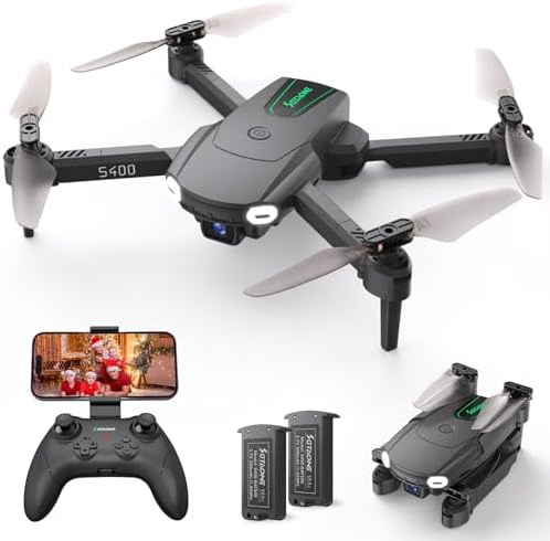 SOTAONE S400 Drone with Camera for Adults Children, 1080P HD Foldable Mini Drones for Boys Ladies, Faraway Retain watch over Helicopter Toys Gifts with Auto-hovering, One Key Originate up, Self-trot, 3 Speeds, 2 Batteries