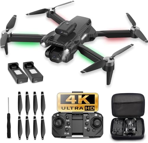 ROTAZA Drones With Digicam,4K FPV Mini Drone Toy – Foldable, Carrying Case, Adjustable Lens, Brushless Motor, Headless Mode, Obstacle AvoidanceOne Key Purchase Off/Land, for Formative years, Adults, Novices