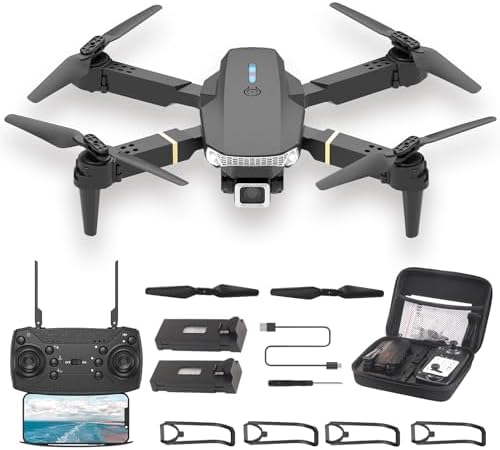 Wipkviey Drone with Camera for Adults, 1080P HD FPV Drone for Childhood, T27 Foldable RC Drone with 3D Flips/Altitude Support/Gesture Selfie/Waypoint Flight, 2 Batteries and Case, Items for Boys/Women Beginners