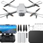 Drone with Digicam for Adults 4K – ROVPRO Dual Digicam S60 RC Quadcopter with APP Adjust – Impediment Avoidance, Waypoint Cruise, Altitude Withhold, Apply Me, Roll Mode, Headless Mode, 2 Batteries (Grey)