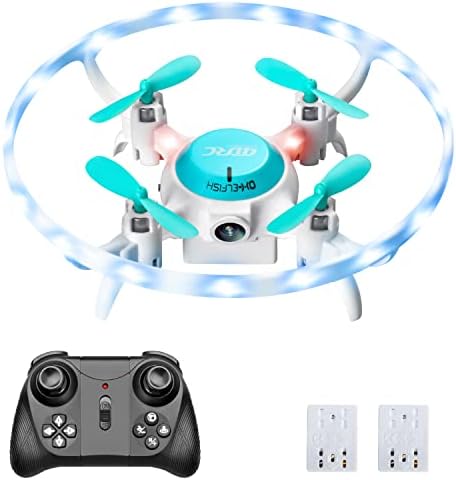 4DRC V5 Mini Drone for Formative years with LED Blue&Inexperienced Light A ways-off Control Drone for Newcomers, Curiosity RC Quadcopter,360 Flips,Altitude Relieve, Headless Mode,Easy to skim Formative years Items Toys for Boys and Women,Blue