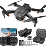 GOFOIT Drone with Digital camera for Adults Children, 1080P HD Foldable FPV RC Quadcopter with Toughen Gesture Steal a watch on, 90° Adjustable Lens, Headless Mode, 2 Batteries, Carrying Case, Altitude Steal, 3D Flip