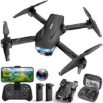 Drone with Camera 1080P HD FPV Foldable Drone for Rookies and Young of us, Quadcopter with Speak Gesture Decide an eye fixed on with Carrying Case, One Key Cast off Off/Land, Optical Float Positioning, 360° Flip, Waypoint Fly