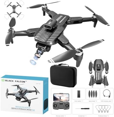Sunless Falcon™ , Sunless Falcon 4k Drone (with Digicam), Foldable Drone, Tiny Drone With Height Atmosphere Function, Six-stride Gyroscope, Gesture Record, Video Recording, Headless Mode, Emergency Live, Trajectory Flight, Gravity Sensing, and Auto-pictures for Adults and Childhood. (Sunless)
