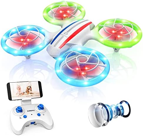 D23 DEERC Drones for Children Learners, LED RC Mini Drone with Altitude Take, Headless Mode, Quadcopter with 720P HD FPV WiFi Digicam, Propeller Plump Offer protection to, Easy to make employ of Children Gifts Toys for Boys, Girls