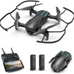 HR Drone with Camera 1080P, Foldable RC Quadcopter Novices with Altitude Withhold, One Key Have interaction Off/Touchdown, Toys Provides for Kids and Adults, Dark