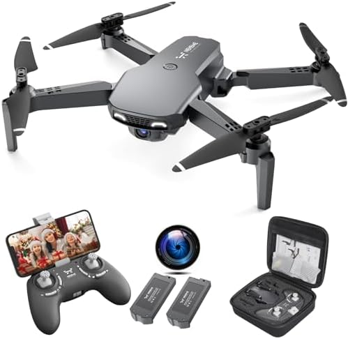 NEHEME NH525 Plus Foldable Drones with 1080P HD Digicam for Adults, RC Quadcopter WiFi FPV Live Video, Altitude Retain, Headless Mode, One Key Take Off for Teens Beginners with 2 Batteries and Raise Case