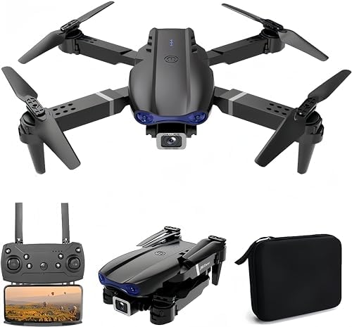 Drone with 1080P Twin HD Digicam – 2024 Upgradded RC Quadcopter for Adults and Youngsters, WiFi FPV RC Drone for Newbies Dwell Video HD Huge Attitude RC Airplane, Trajectory Flight, Auto Hover, 2 Batteries ,Carrying Case.