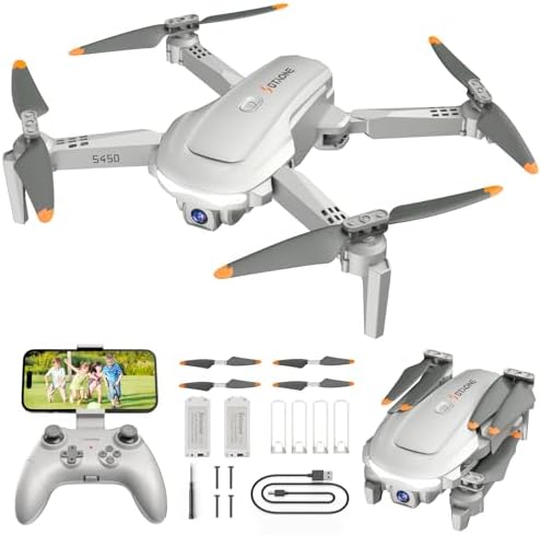 SOTAONE S450 Drone with Digicam for Adults, 1080P HD FPV Drones for Formative years with One Key Acquire Off/Land, Altitude Contend with, Mini Foldable Drone with 2 Batteries, RC Quadcopter Toys Items for Beginners