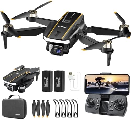 Sturdy Brushless Motor Drone with Digicam for Rookies, CHUBORY A68 WiFi FPV Quadcopter with 1080P HD Digicam, Auto Cruise, 3D Flips, Headless Mode, Trajectory Flight, 2 Batteries, Carrying Case