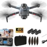 HYTOBP S179 Drone with Digital camera for Adults 4K, 360° Obstacle Avoidance, LED Some distance away Retain an eye fixed on, 60 Minutes Flight, 3 Batteries, Brushless Motor, Auto Return