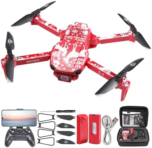 Swifsen Mini drone with digital camera for adults，2 Digicam 1080P HD FPV ，Auto return Distant Administration Toys, Altitude Withhold, One Key Purchase Off/Land, 45° Adjustable Lens, 2 Batteries, Christmas Gifts for Children, newbie