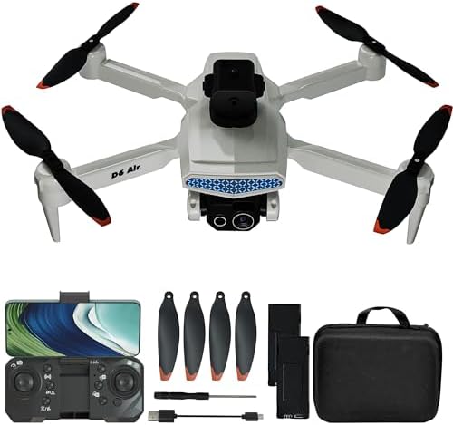 The MINI Drone with Twin Digicam, Foldable and Lightweight Drone for Adult/Young individuals, RC Drones with Optical Float Jam, 360° Impediment Aviodance, 90°Adjustable Lens, One Key Birth up/Land, Tidy Return Dwelling, D6 Grey