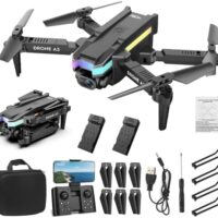 Drone With Twin 4K HD FPV Digicam – Multifunctional Foldable Drone Newly Altitude Retain Headless Mode Start up Velocity Adjustment, Faraway Administration Toys Gifts For Boys & Girls, For Out of doors (2xBattery)