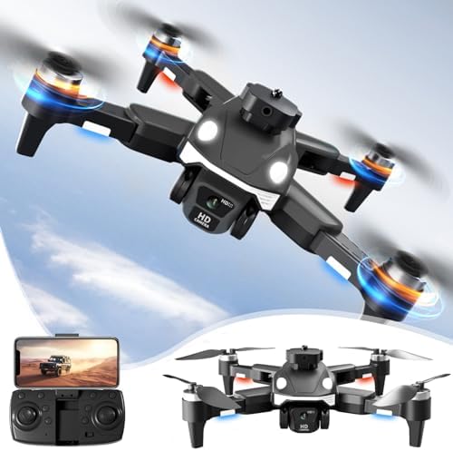 4K Brushless Motor Drone – Aerial Images Drone with Digicam – Versatile Quadcopter with Altitude Seize, Headless Mode – Digicam Drone for Adults – Foldable Far flung Defend a watch on Drone – Reward