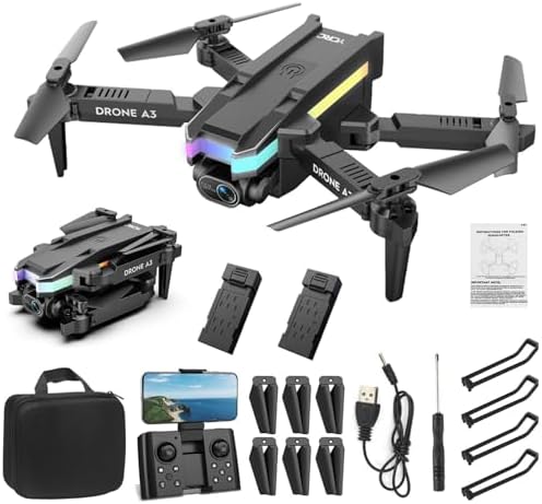 4K Drones with Dual-digicam for Adults Newbies Children – 5G WIFI Digital camera Drone for 8-12, Beginner with 1 Key Hover/Land/Return, Divulge/Gesture/Gravity Controls 360° Flip, Carrying Case & 2 Battery