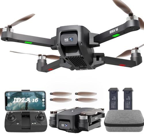le-conception IDEA16 Brushless Motor Drone with 2 Camera for Adults 4k EIS Camera Drones Max crawl 40km/h 5GHz WiFi FPV video RC Drones Twin Camera Drone for Adults EIS Camera 4K 30 Minutes 2 Batteries