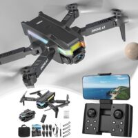 Drone with Digicam 4K for Adults, WiFi Foldable FPV Drones with Digicam for Adults 4K, RC Quadcopter Aerial Images Drone with Headless Mode, Altitude Aid, 360° Flips, Offers of the Day High