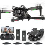 12Pro Brushless Motor Drone, 4K Adjustable Camera Drone Bottom Camera 2 Batteries Max 40km/h Optical Waft Positioning 5G WiFi FPV Quadcopter for Beginners