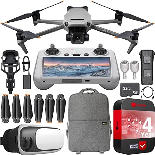 DJI Mavic 3 Classic Drone 4/3 CMOS Hasselblad Camera Quadcopter with RC Handsome Some distance off Controller Plod Equipment Extended Protection Bundle with Deco Gear Backpack + FPV VR Pilot Headset