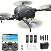 S177 FPV Drone with Camera for Adults 4K Beneath 250g, Brushless Motor Drone with forty five Mins Flight, 3 Batteries, 360° Impediment Avoidance, 90° Adjustable Lens, One Key Employ Off/Touchdown, Drones for Children Adults Novices