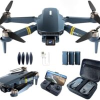 Brushless Enormous Endurance Foldable Drone with Digicam for Beginners–60+ min Flight Time, WiFi FPV Quadcopter with 120°Huge-Perspective 1080P HD Digicam, Brushless Motor, Auto Soar, Apply Me (3 Batteries)